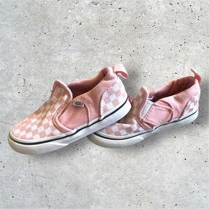 Toddler Slip-On V Checkerboard Shoe, Pink, Size 8